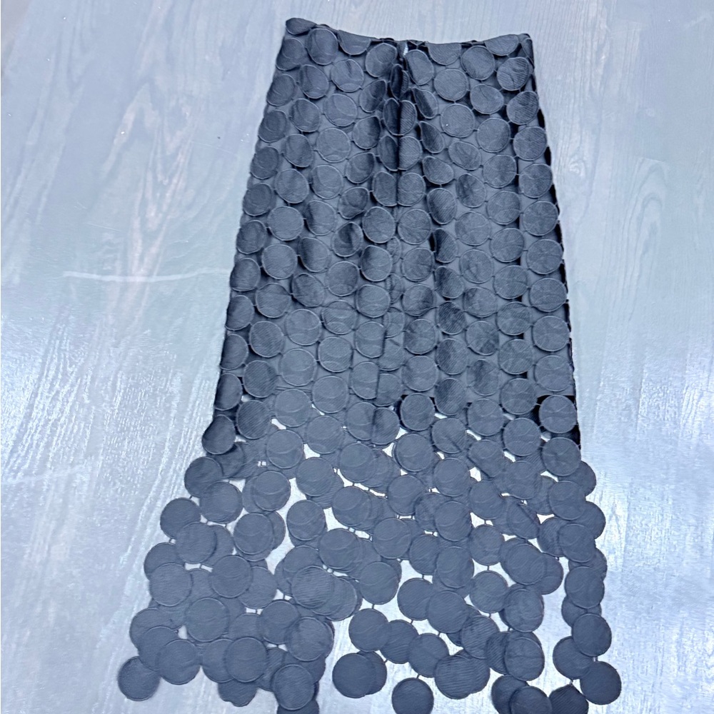 (NEW)Women’s Black Circle-Detail Maxi Skirt - Picture 5 of 5